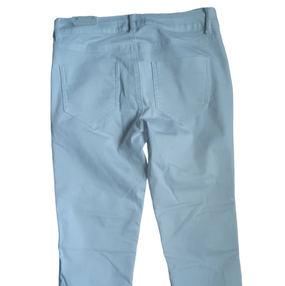 Zara Womens Midrise White Skinny Jeans Textured With Zippers Pockets Size 4 - Picture 9 of 10